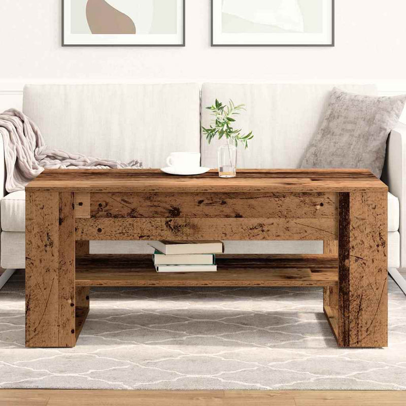 vidaXL Dohányzóasztal Régi fa 102 x 55 x 45 cm Faanyag