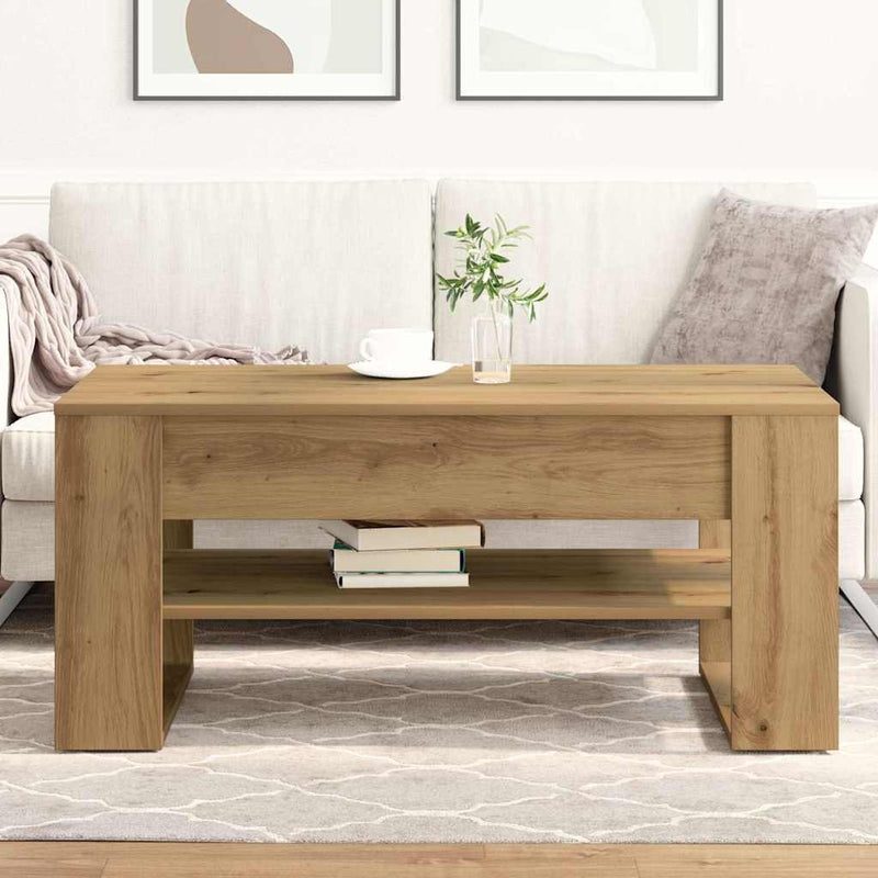 vidaXL Dohányzóasztal kézműves tölgy 102 x 55 x 45 cm Faanyag