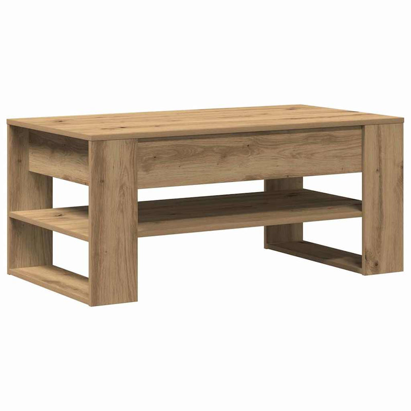 vidaXL Dohányzóasztal kézműves tölgy 102 x 55 x 45 cm Faanyag