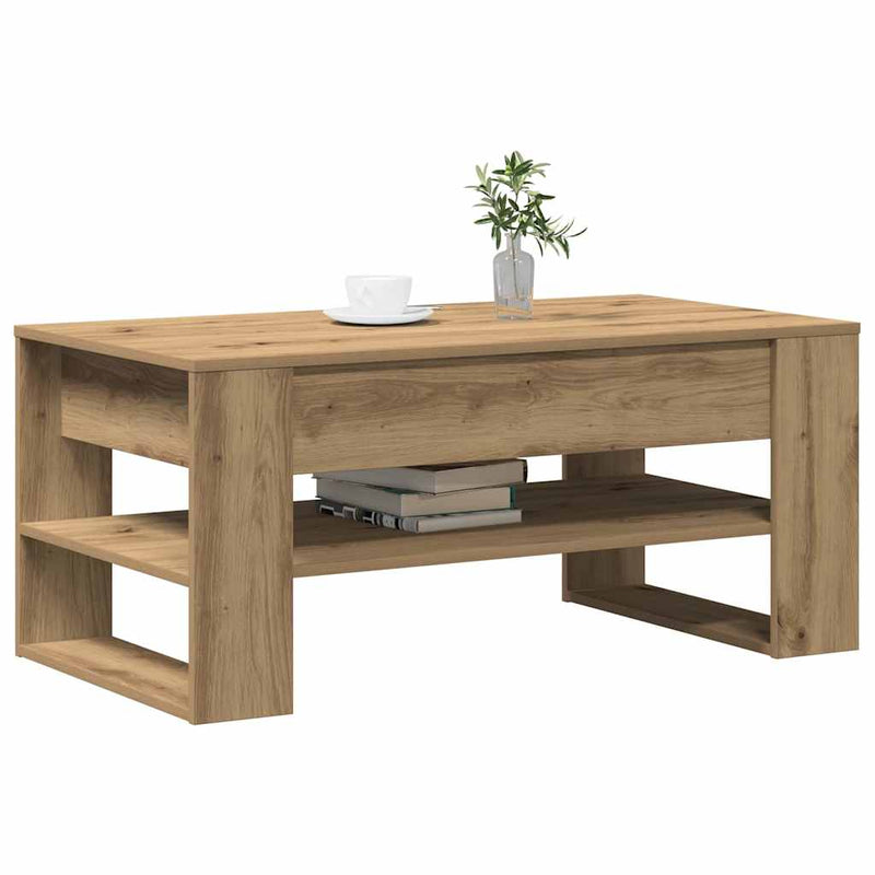 vidaXL Dohányzóasztal kézműves tölgy 102 x 55 x 45 cm Faanyag