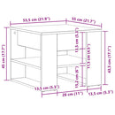 vidaXL Dohányzóasztal Fekete tölgy 55,5 x 55 x 45 cm Faanyag