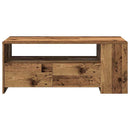 vidaXL Dohányzóasztal fiókkal Öreg fa 102 x 55 x 43,5 cm Faanyag
