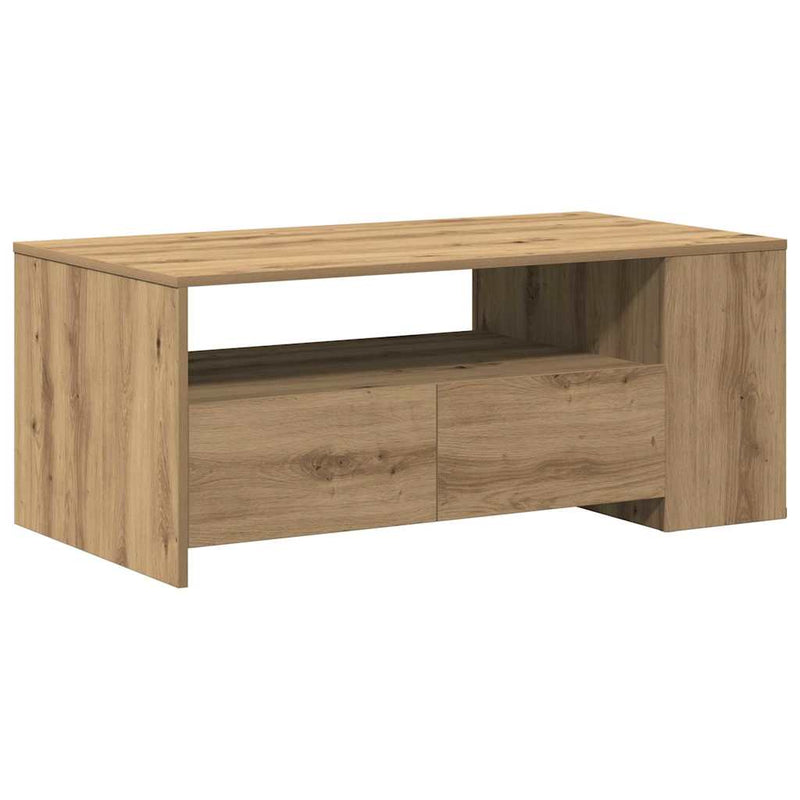 vidaXL Dohányzóasztal kézműves tölgy 102 x 55 x 43.5 cm Faanyag