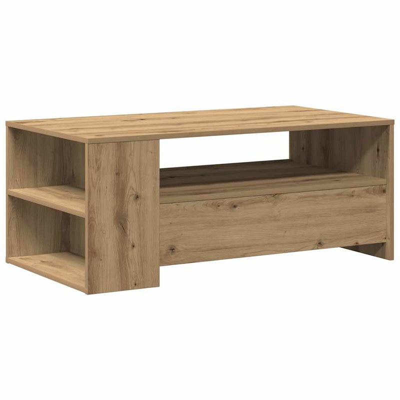 vidaXL Dohányzóasztal kézműves tölgy 102 x 55 x 43.5 cm Faanyag