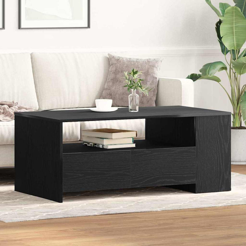 vidaXL Dohányzóasztal Musta tammi 102 x 55 x 43.5 cm Faanyag