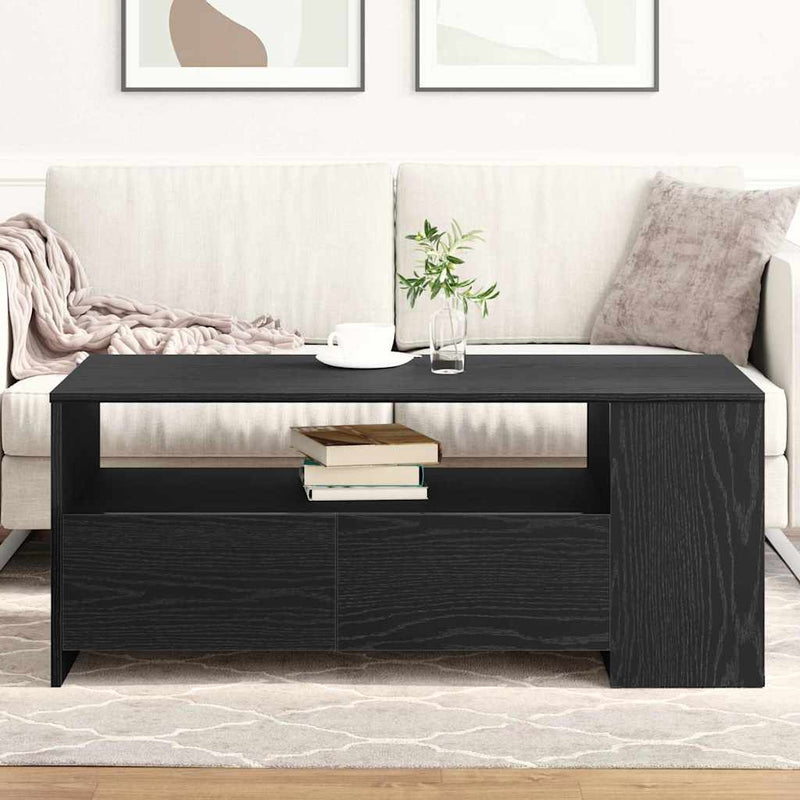 vidaXL Dohányzóasztal Musta tammi 102 x 55 x 43.5 cm Faanyag