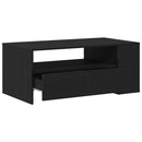 vidaXL Dohányzóasztal Fekete tölgy 102 x 55 x 43,5 cm Szerelt Fa