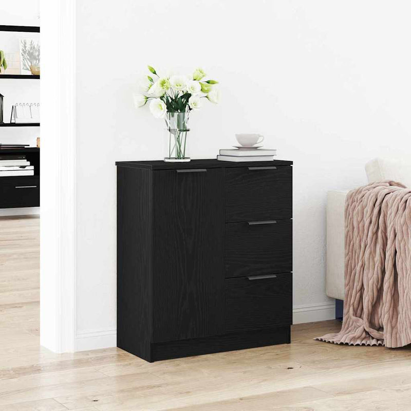 vidaXL Széf fiókkal Fekete 60 x 30 x 70 cm Faanyag