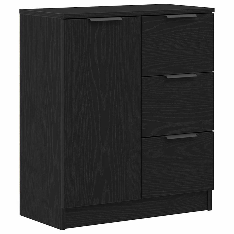 vidaXL Széf fiókkal Fekete 60 x 30 x 70 cm Faanyag