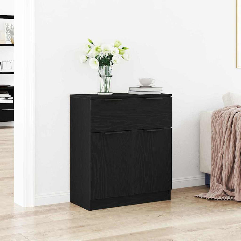 vidaXL Széf fiókkal Fekete 60 x 30 x 70 cm Faanyag