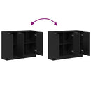 vidaXL Széf Fekete tölgy 90,5 x 30 x 70 cm Faanyag