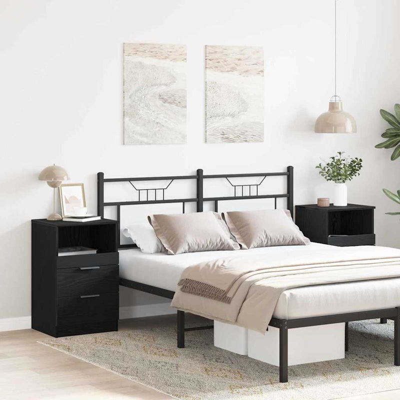 vidaXL Éjjeliszekrény 2 pcs Musta tammi 40 x 35 x 65 cm Faanyag