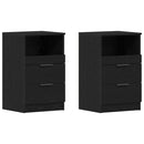 vidaXL Éjjeliszekrény 2 pcs Fekete tölgy 40 x 35 x 65 cm Faanyag