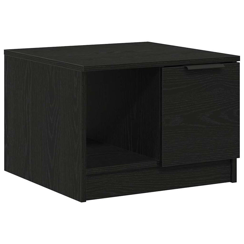 vidaXL Dohányzóasztal with Drawer Musta tammi 50 x 50 x 36 cm Faanyag