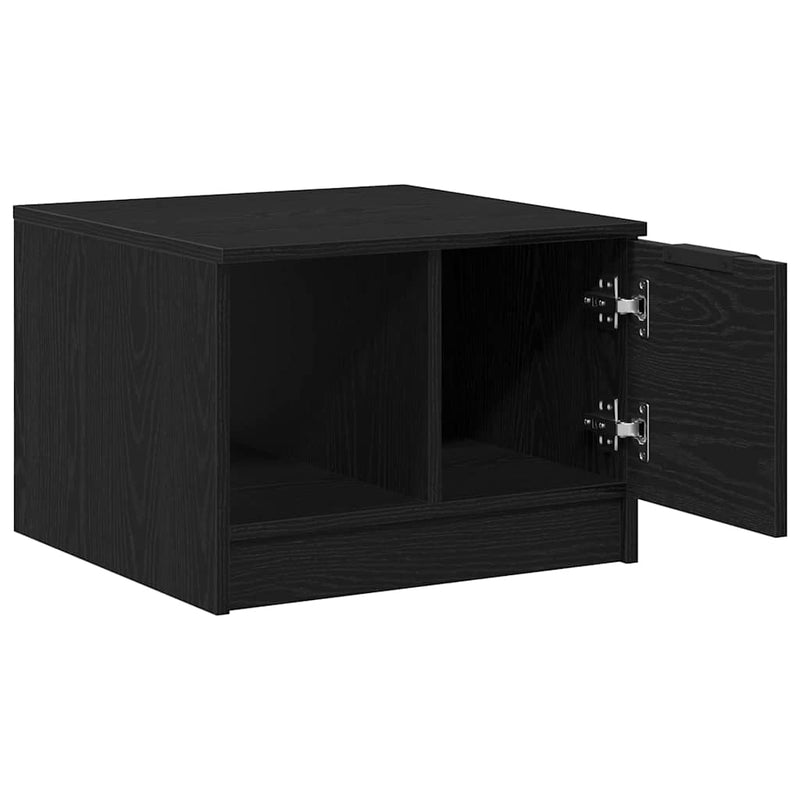vidaXL Dohányzóasztal with Drawer Musta tammi 50 x 50 x 36 cm Faanyag
