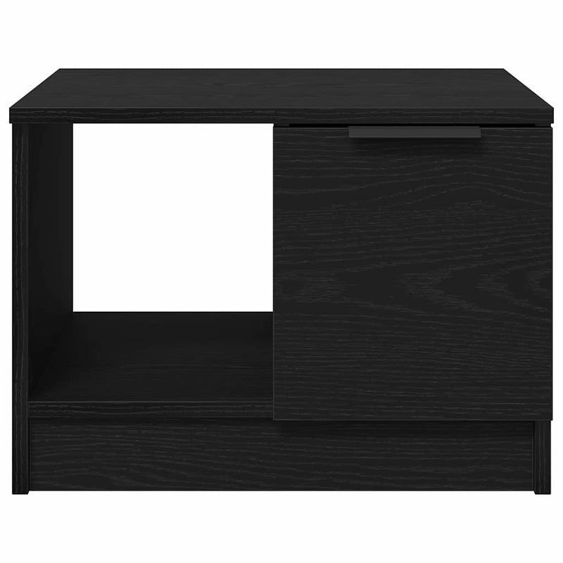 vidaXL Dohányzóasztal with Drawer Musta tammi 50 x 50 x 36 cm Faanyag