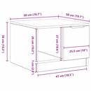 vidaXL Dohányzóasztal with Drawer Musta tammi 50 x 50 x 36 cm Faanyag