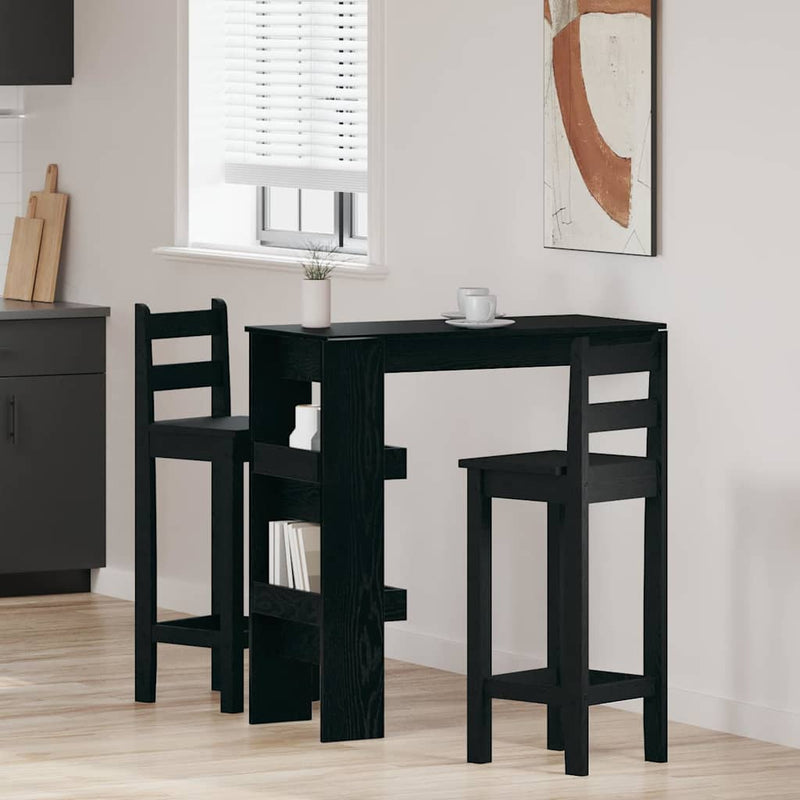 vidaXL Fali bárasztal Musta tammi 102 x 55 x 103.5 cm Faanyag