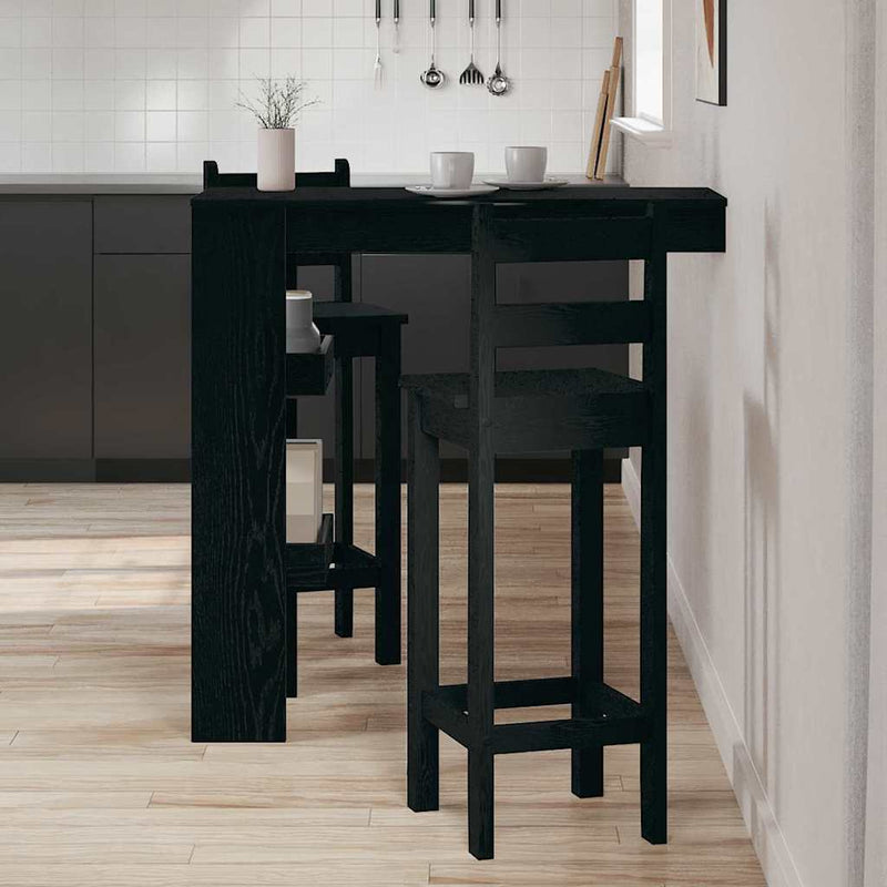 vidaXL Fali bárasztal Musta tammi 102 x 55 x 103.5 cm Faanyag