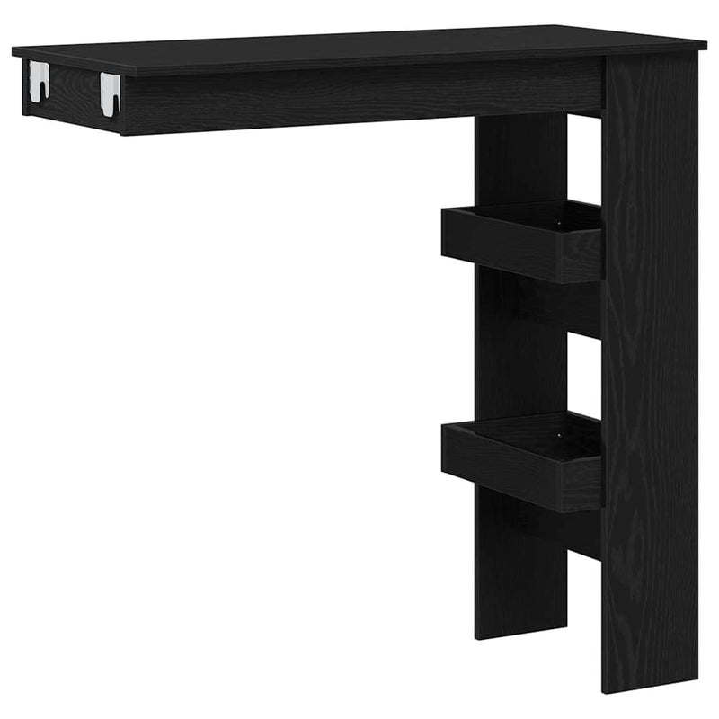 vidaXL Fali bárasztal Musta tammi 102 x 55 x 103.5 cm Faanyag