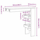 vidaXL Fali bárasztal Fekete tölgy 102 x 45 x 103,5 cm Faanyag