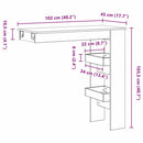 vidaXL Fali bárasztal Fekete tölgy 102 x 45 x 103,5 cm Faanyag