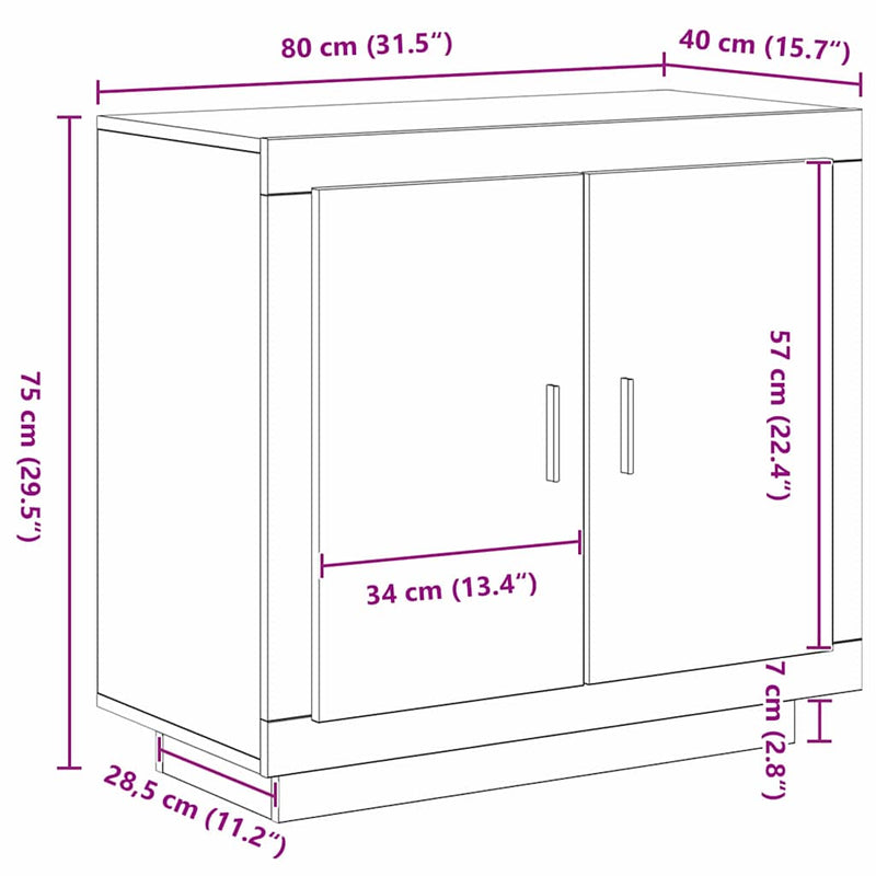 vidaXL Széf Fekete 80 x 40 x 75 cm Faanyag