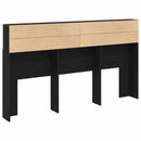 vidaXL Fejhajtó szekrény Fekete tölgy 180 x 19 x 103,5 cm Faanyag