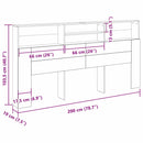 vidaXL Fejhajtó szekrény Fekete tölgy 200 x 19 x 103,5 cm Faanyag