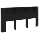 vidaXL Fejhajtó szekrény Fekete tölgy 200 x 18,5 x 102,5 cm Faanyag