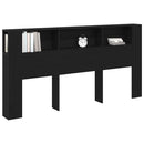 vidaXL Fejhajtó szekrény Fekete tölgy 200 x 18,5 x 102,5 cm Faanyag