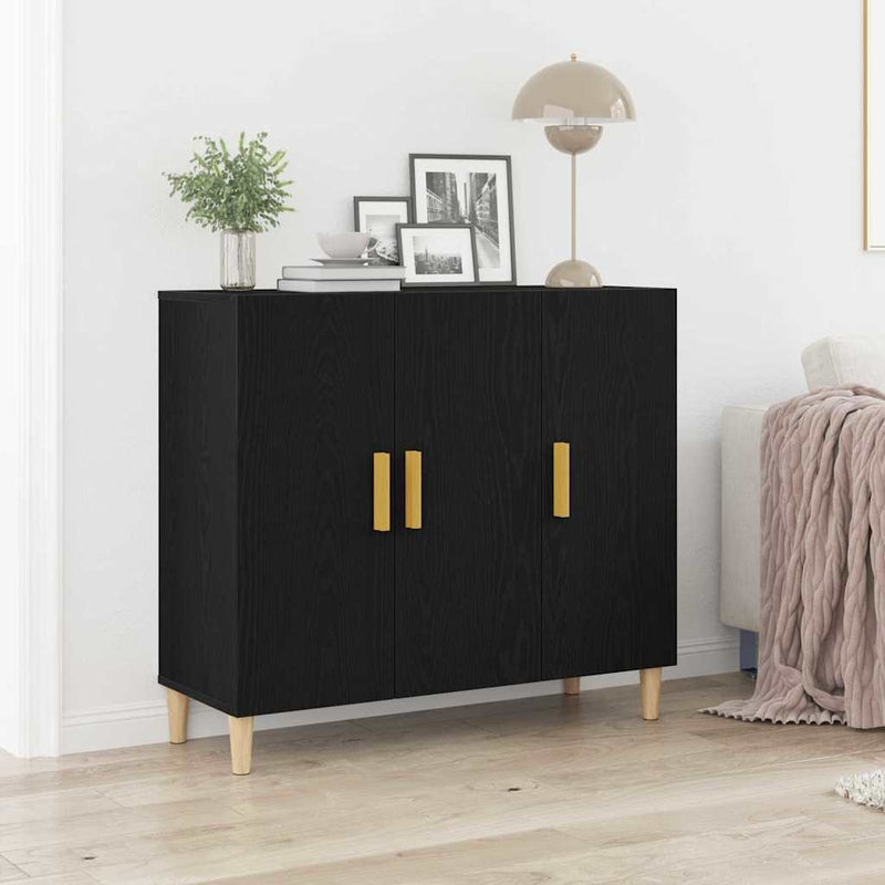 vidaXL Széf Fekete 90 x 34 x 80 cm Faanyag