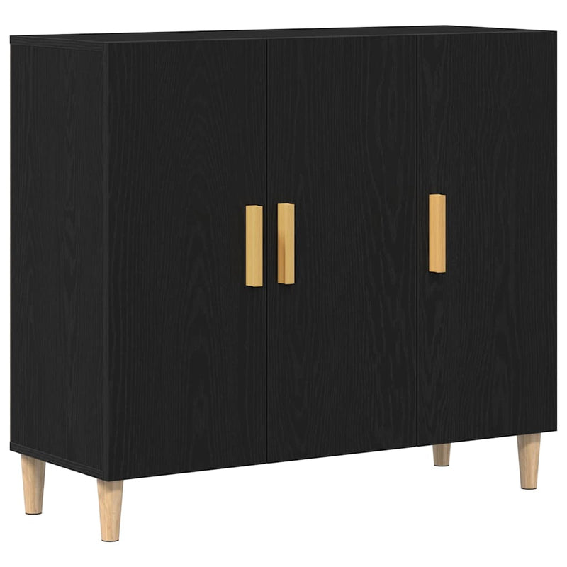 vidaXL Széf Fekete 90 x 34 x 80 cm Faanyag