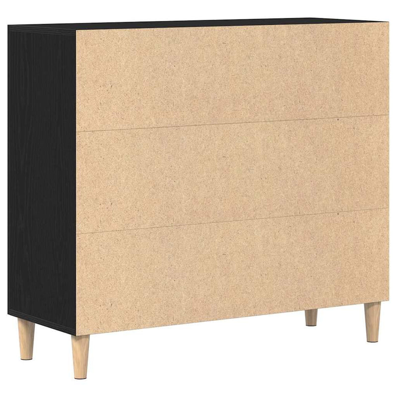 vidaXL Széf Fekete 90 x 34 x 80 cm Faanyag