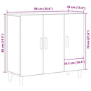 vidaXL Széf Fekete tölgy 90 x 34 x 80 cm Faanyag