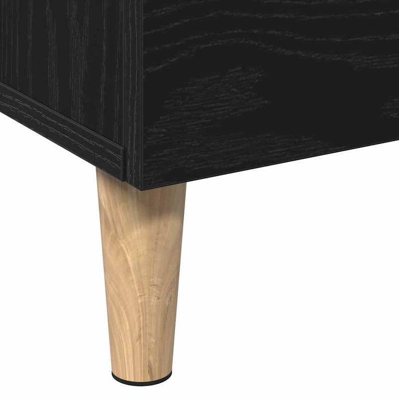 vidaXL Magasfiú fiókkal Fekete 70 x 31 x 115 cm Faanyag