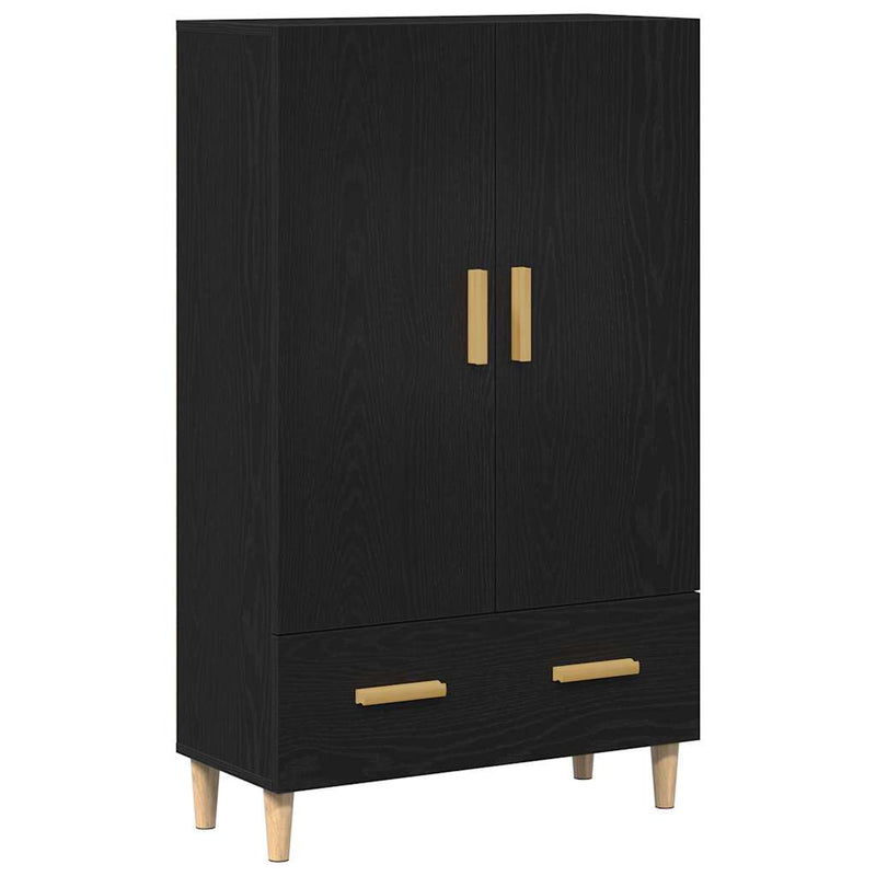 vidaXL Magasfiú fiókkal Fekete 70 x 31 x 115 cm Faanyag