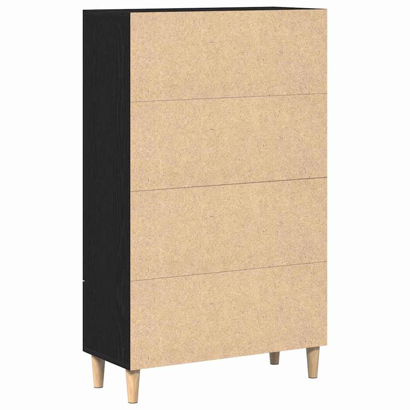 vidaXL Magasfiú fiókkal Fekete 70 x 31 x 115 cm Faanyag