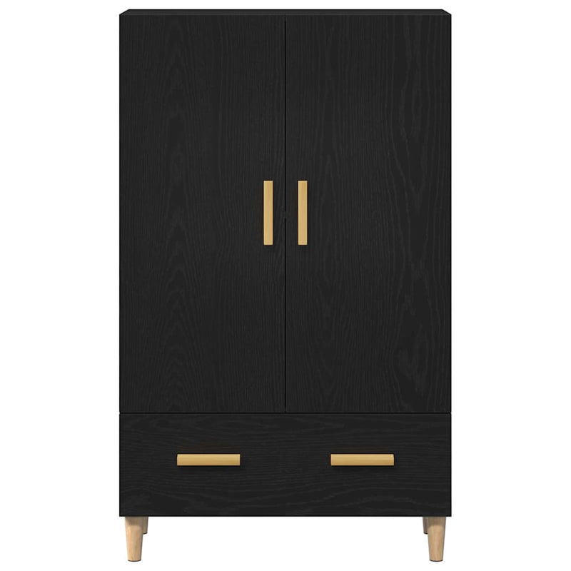 vidaXL Magasfiú fiókkal Fekete 70 x 31 x 115 cm Faanyag