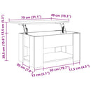 vidaXL Dohányzóasztal Fekete tölgy 79 x 49 x 41 cm Faanyag