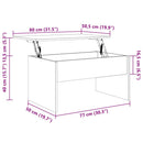 vidaXL Dohányzóasztal Fekete tölgy 80 x 50,5 x 41,5 cm Faanyag