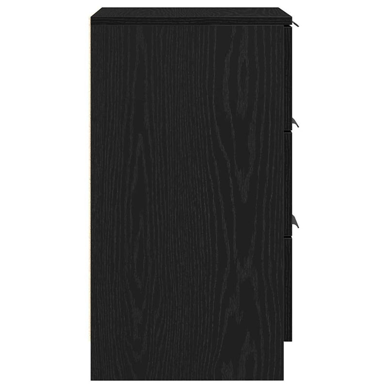 vidaXL Éjjeliszekrény fiókkal Musta tammi 40 x 65 x 65 cm Faanyag