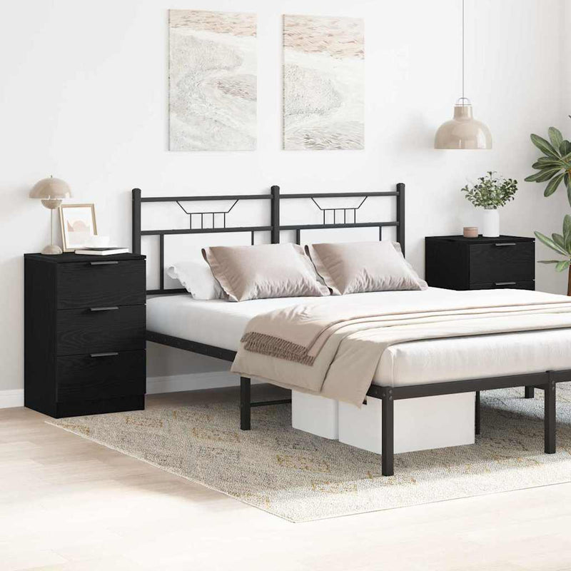 vidaXL Éjjeliszekrény 2 pcs Musta tammi 40 x 65 x 65 cm Faanyag