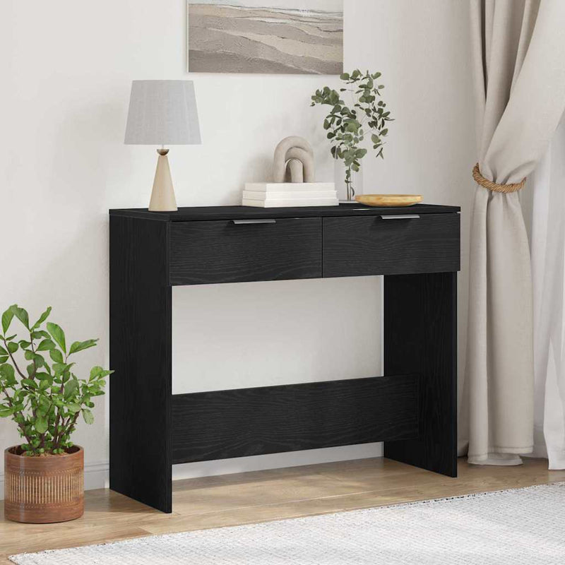 vidaXL Konzolasztal fiókkal Musta tammi 90 x 36 x 75 cm Faanyag