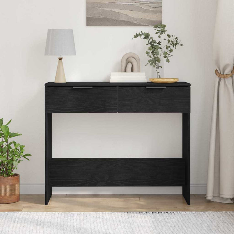 vidaXL Konzolasztal fiókkal Musta tammi 90 x 36 x 75 cm Faanyag