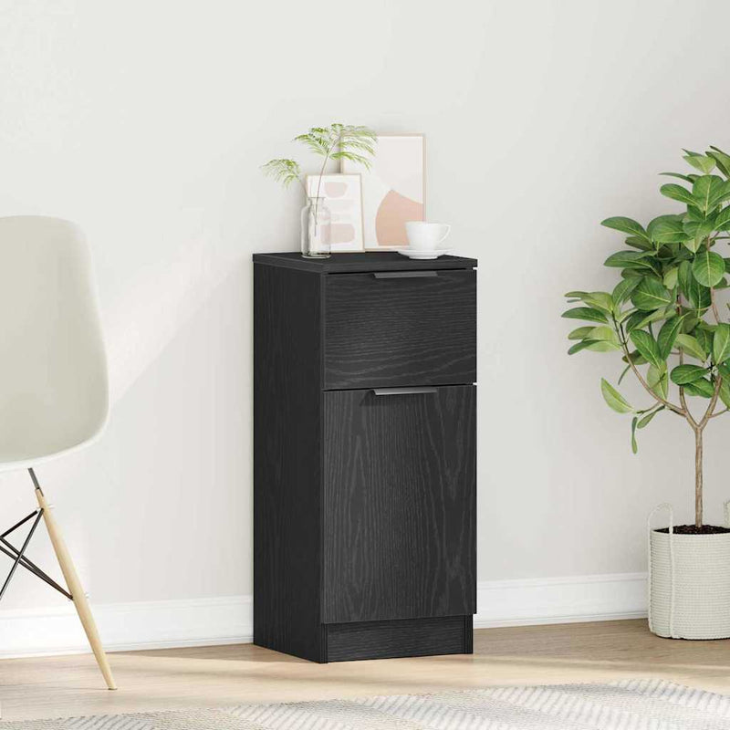 vidaXL Fekete tölgy oldalszekrény Musta tammi 30 x 30 x 70 cm Faanyag