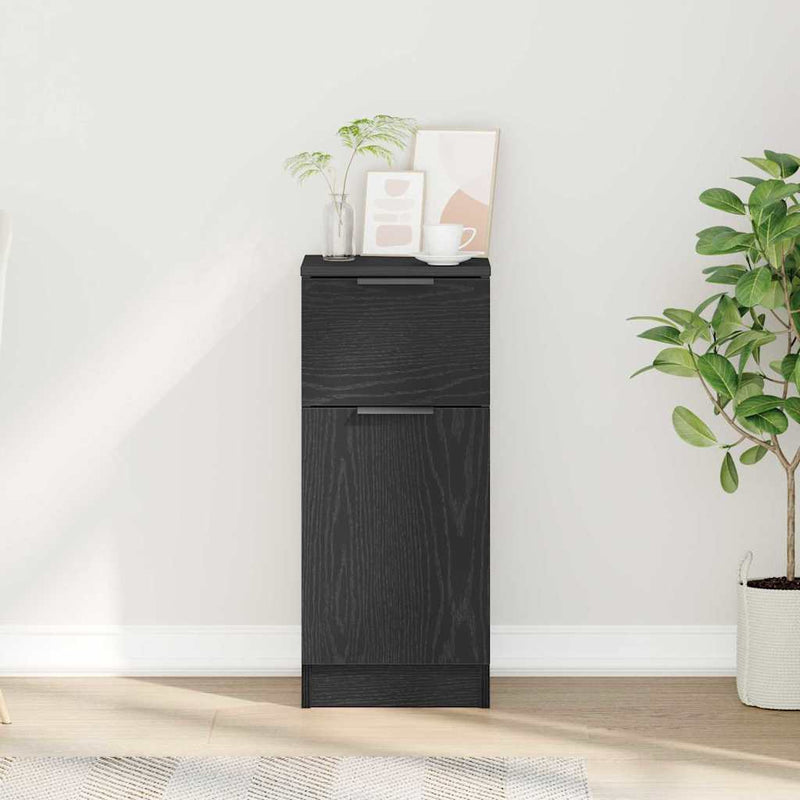vidaXL Fekete tölgy oldalszekrény Musta tammi 30 x 30 x 70 cm Faanyag