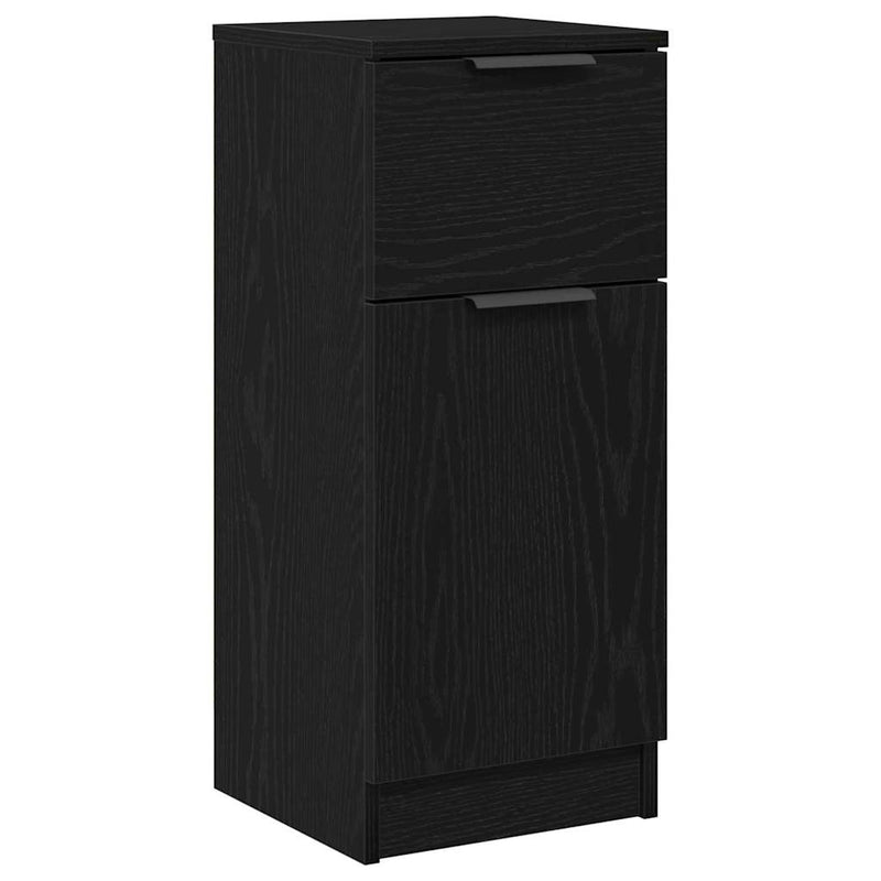 vidaXL Fekete tölgy oldalszekrény Musta tammi 30 x 30 x 70 cm Faanyag