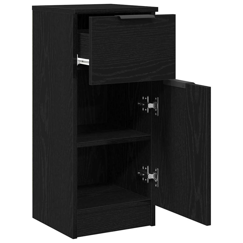 vidaXL Fekete tölgy oldalszekrény Musta tammi 30 x 30 x 70 cm Faanyag