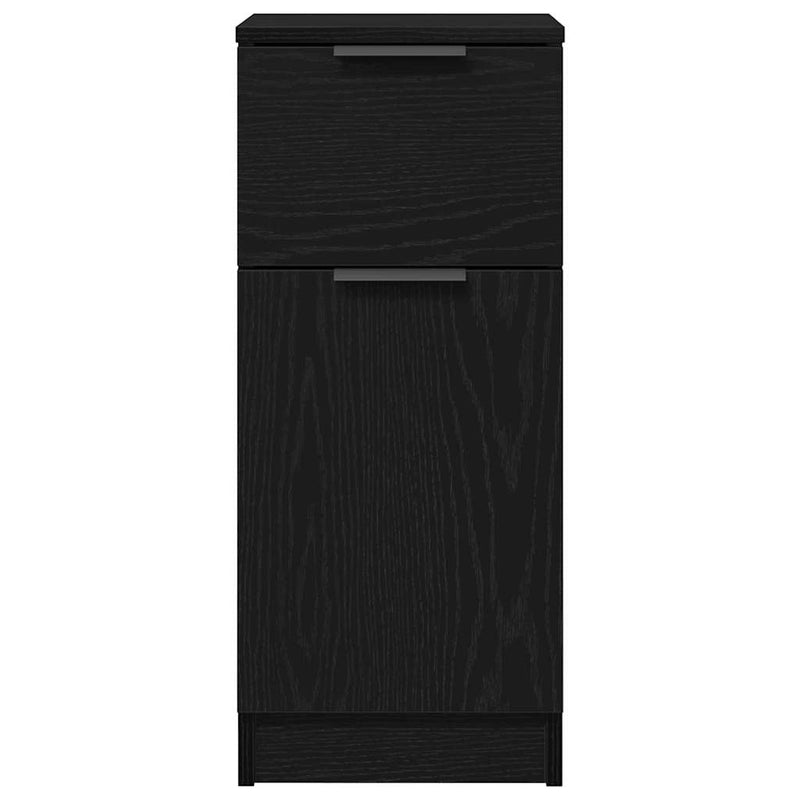 vidaXL Fekete tölgy oldalszekrény Musta tammi 30 x 30 x 70 cm Faanyag